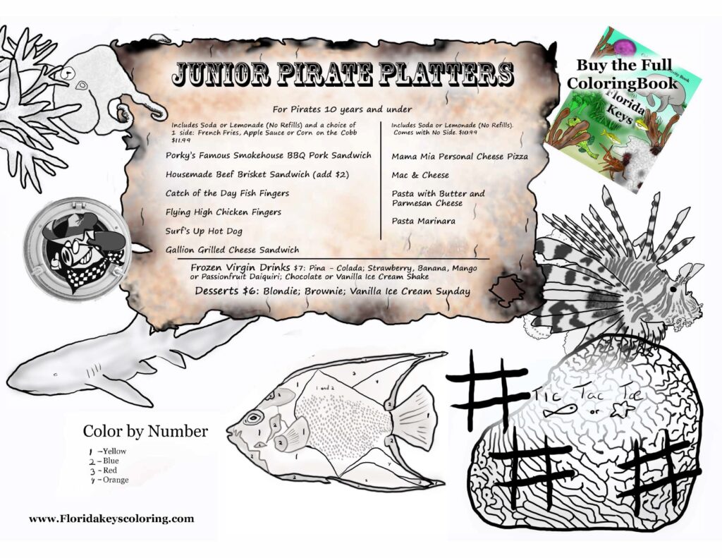 Junior pirate platters for 10 years and under foods